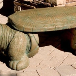 Aged Tortoise Animal Bench - Outdoor Benches