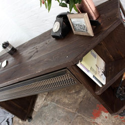 Fairfield Reclaimed Scaffolding Industrial Desk with Steel Mesh Storage & Shelf - Desks & Writing Bureaus