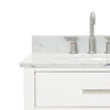 Ariel Bristol 61" Oval Sinks Bath Vanity, White, 0.75" Carrara Marble