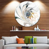 Designart - White Stained Glass Floral Art' Floral Metal Circle Wall Art, Disc o
