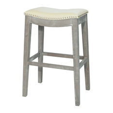 Residence - Stedman Leather Bar Stool, Beige - Bar Stools and Counter Stools