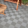 12"x12" Interlocking Deck/Patio Flooring Tiles, Perforated, Set of 30, Gray