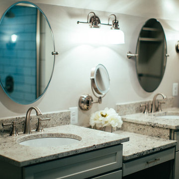 Elegant Master Bathroom & Closet in Previous Attic Space in Alexandria