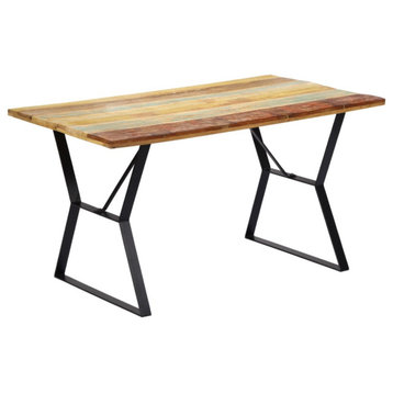 vidaXL Dining Table 55.1x31.4"x29.9" Solid Reclaimed Wood