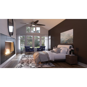 Luxury Modern Ceiling Fan, Brushed Nickel, UHP9191, Galveston Collection