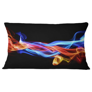 Fire And Ice Design Abstract Abstract Throw Pillow, 12"x20"