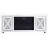 Elegant Decor Modern 2 Door 59" Clear Silver Crystal Mirrored TV Stand