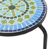 GDF Studio Isildur Outdoor Blue and Green Ceramic Tile Iron Frame Side Table