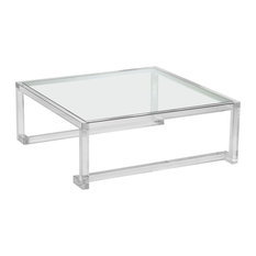 48 Inch Coffee Tables Houzz Interlude Ava Grand Modern Acrylic Square Coffee Table