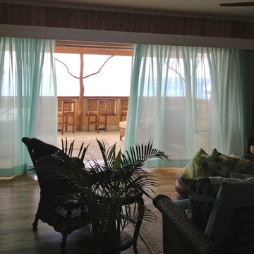 The bedroom is ocean facing, we thought bringing some of that ocean blue into th