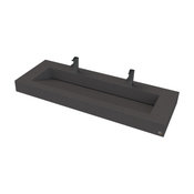 Concrete Sink, Trough Style 60" Counter, Charcoal, 1 Hole Faucet