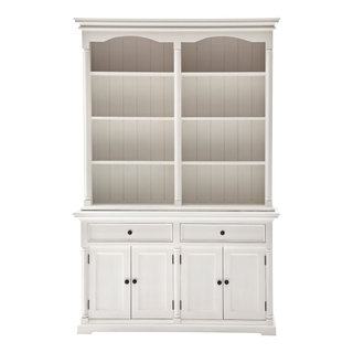 Classic White Hutch Cabinet - Traditional - China Cabinets And Hutches ...