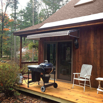Brown Aluminum Door Canopy over a back door