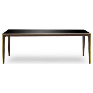 Beech Dining Table with Glass Top | Andrew Martin Silhouette, Large