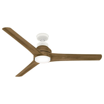 Hunter 60" Lakemont Outdoor Matte White Ceiling Fan, LED and Handheld Remote