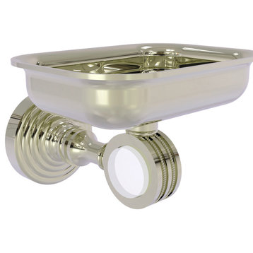 Pacific Grove Wall-Mount Soap Dish Holder with Dotted Accents, Polished Nickel