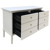 Kensey 6 Drawer Dresser White/Gold