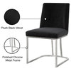 The Josephine Velvet Dining Chair, Black and Silver (Set of 2)