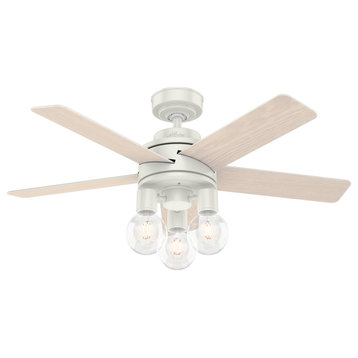 Hunter 44" Hardwick Fresh White Ceiling Fan With LED Light Kit and Remote