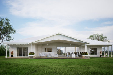 Ejemplo de diseño residencial de estilo de casa de campo grande