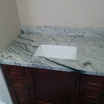 Bathroom remodel - White Piracema 2cm/4cm with 1/8" step back edge profile