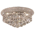 Elegant Lighting - Primo 6-Light Flush Mount, Chrome With Clear Royal Cut Crystal - Primo means first in Italian and Primo flush-mount fixtures are not only a top choice in elegant dramatic lighting they give you many choices in designs. Round and oblong frames in chrome or Gold finishes are encircled at the top by a ring that's saturated in crystals. The body of the frame is covered with a profusion of crystals in an array of shapes forming layer after layer of shimmering brilliance.&nbsp
