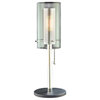 Zylinder Table Lamp With Black and Chrome Finish and Clear Shade