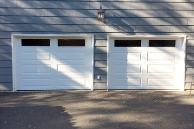 Design ideas for a modern two-car garage in New York.