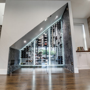 Modern Glass Understairs Wine Wall