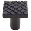 Black Wrought Iron Cabinet Knob Pull Square Diamond Grid with Hardware Set of 10