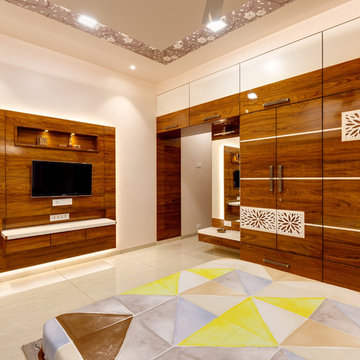 duplex bungalow in a apartment at ground floor was designed by culturals interio