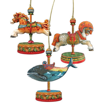 Carousel Horses Set of 3 Ornament