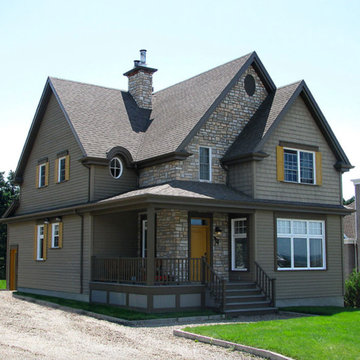 Craftsman inspired house plan, home office, double fireplace, master suite