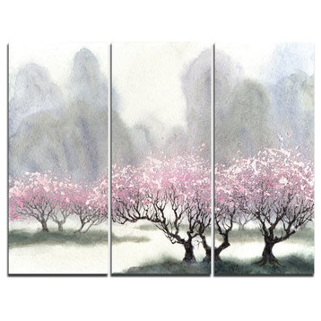 "Flowering Trees at Spring" Canvas Print, 3 Panels, 36"x28"