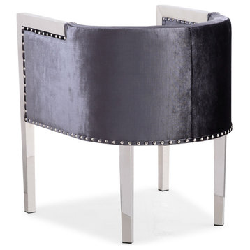 Uptown Club Julio Contemporary Velvet Upholstered Accent Chair in Charcoal