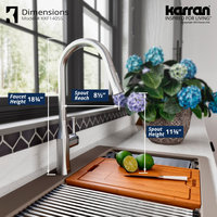 Karran KKF140 1-Handle Pull-Down Sprayer Kitchen Faucet, Stainless Steel