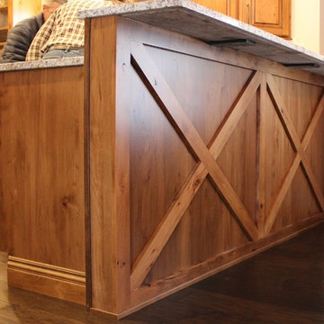 Rural Kewanee Kitchen Remodel With Rustic Beech Cabinets and White Sand Granite
