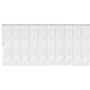 Flourishing White 10-Panel Track Extendable Vertical Blinds 120-218"W