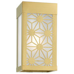 Livex Lighting - Berkeley 1 Light Satin Gold Outdoor ADA Small Sconce - The intricate details of the satin gold finish on this outdoor wall sconce from the Malmo collection creates delightful shadow patterns on adjoining wall surfaces and walkways. This stainless steel fixture features glass panels finished clear on the outside and sandblasted on the inside.