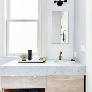 Duboce Triangle Flat - Hall Bathroom custom vanity