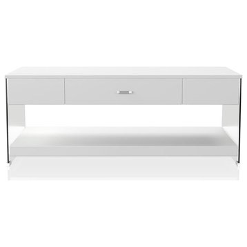 Furniture of America Juka Contemporary Wood Storage Coffee Table in White