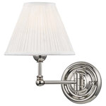 Hudson Valley Lighting - Classic No.1 Swing-Arm Wall Sconce, Off-White Silk Shade, Polished Nickel - Designed by Mark D. Sikes