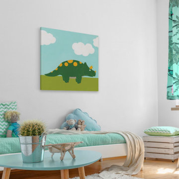 "Playtime Dino IV" Painting Print on Wrapped Canvas