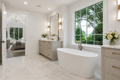 Inspiration for a transitional bathroom remodel in Charlotte