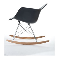 Molded Shell Rocker in Black - Rocking Chairs