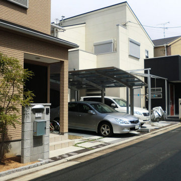 ブロック門柱　カーポート