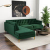 Kole Green Velvet Modern Living Room Corner Sectional Couch
