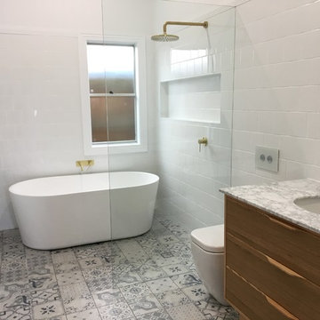 Minimalist Bathroom Remodel ft. Alexander 36-inch Natural Bathroom Vanity