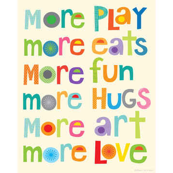 "More Play, More Hugs" Print, 8"x11"