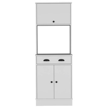 Pantry Cabinet Microwave Stand Warden, White